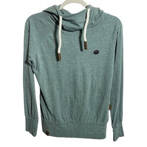 Naketano Hoodie Cowl Neck Sweatshirt Mandy XI Stormy Sea Melang